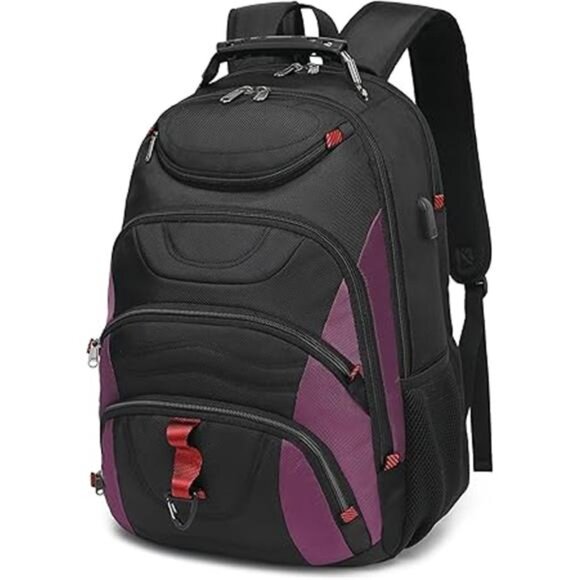 Laptop Backpack for men,17.3 inch Laptop Bag with USB Port,Waterproof Travel Bag - Picture 8 of 8